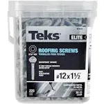 teks 12 x 1-1/2" Hex Drive Hex Washer Head Roofing Screws