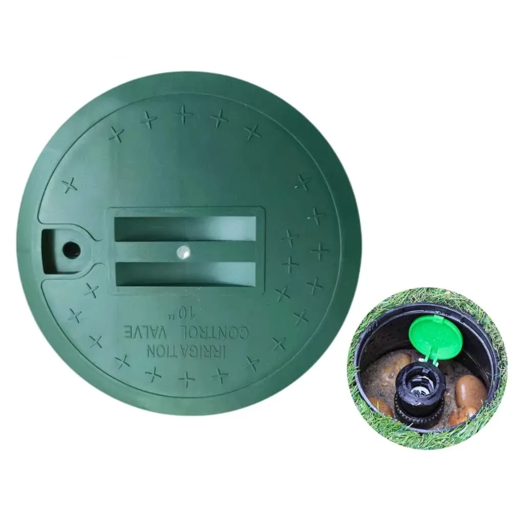 10 inch Valve Box Cover Lid Green Sprinkler Valve Box Lid Replacement for Sprinkler System Irrigation Circular Valve Box Lid