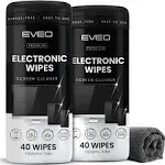 Electronic Wipes Streak-Free for Screen Cleaner &amp; Smart Watch [2 Pack X 40] TV S