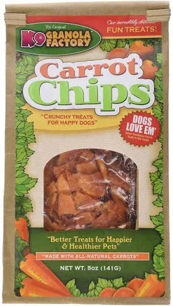 K9 Granola Factory Chip Collection Carrot Chips Dog Treats, 6oz