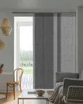 Munich Castle Pleated Natural Woven Adjustable Sliding Panel Blind with 23 in. Slates Up to 86 in. W x 96 in. L