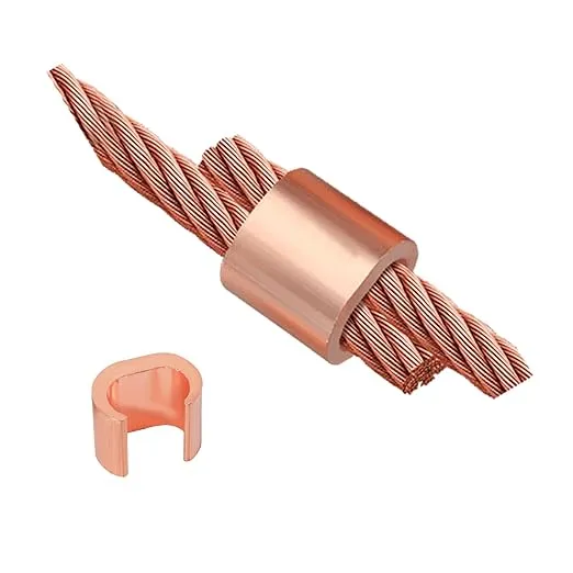 10Pcs U Shaped Thick Copper Crimping Terminal Connector Kit, Copper Crimping Sleeve, Non Insulated Copper Wire and Wire Connection Terminals, Suitable for 9,10,11 Awg Gauge