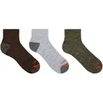 Merrell mens Cushioned Hiker Quarter 3 Pair Casual Sock Dark Brown Dark Grey/...