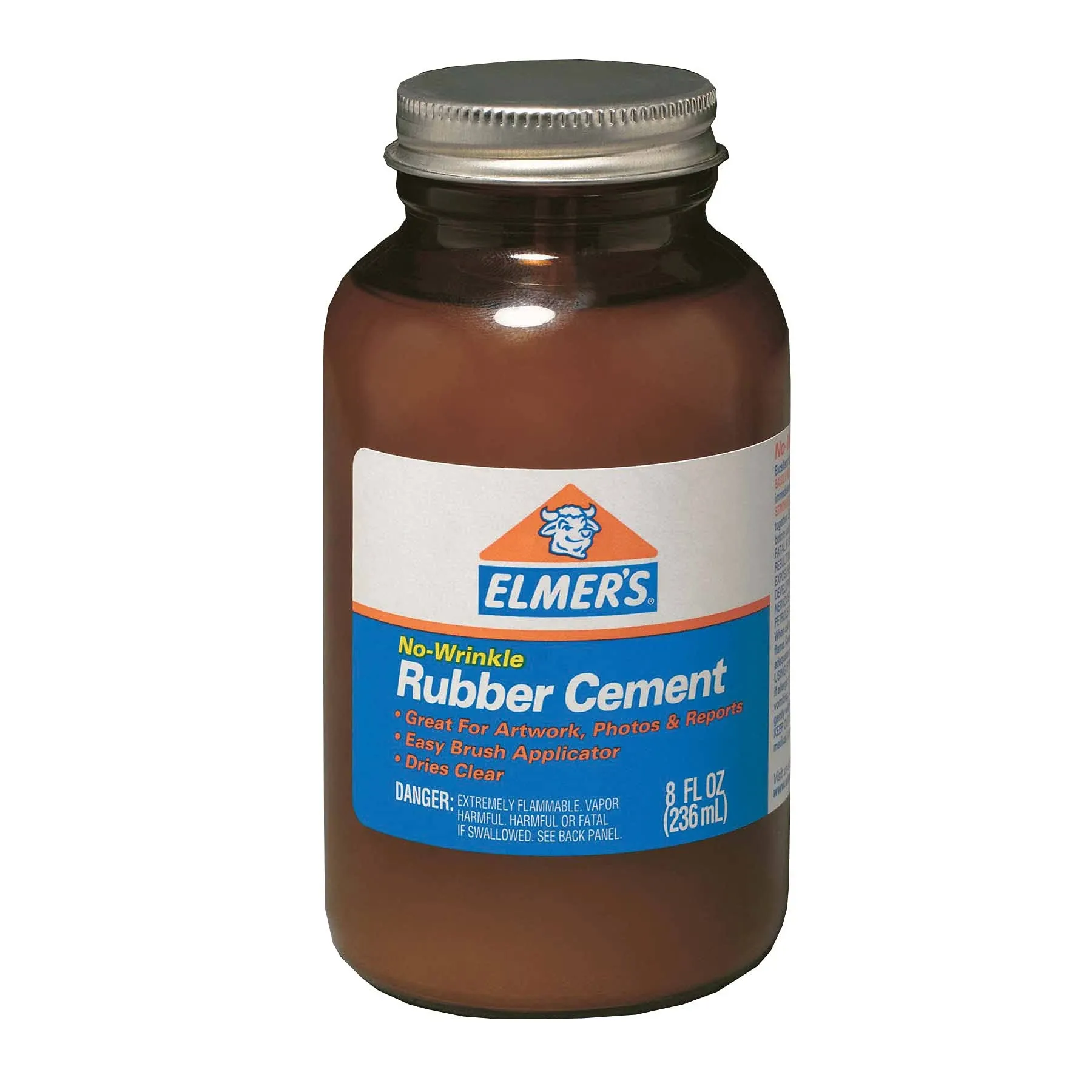 Elmer's No-Wrinkle Rubber Cement, 8 oz.