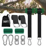 Werfeito Heavy-Duty Tree Swing Straps, 3Ft10Ft20Ft30Ft Tree Swing Hanging Straps Kit Holds 5000 lbs with Safety Lock Carabiners