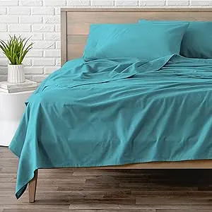 Bare Home | Cotton Flannel Sheet Set - King / Aqua