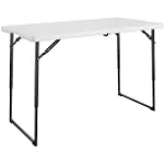 Cosco 4 ft. Centerfold Blowmold Adjustable Height Utility Table in White