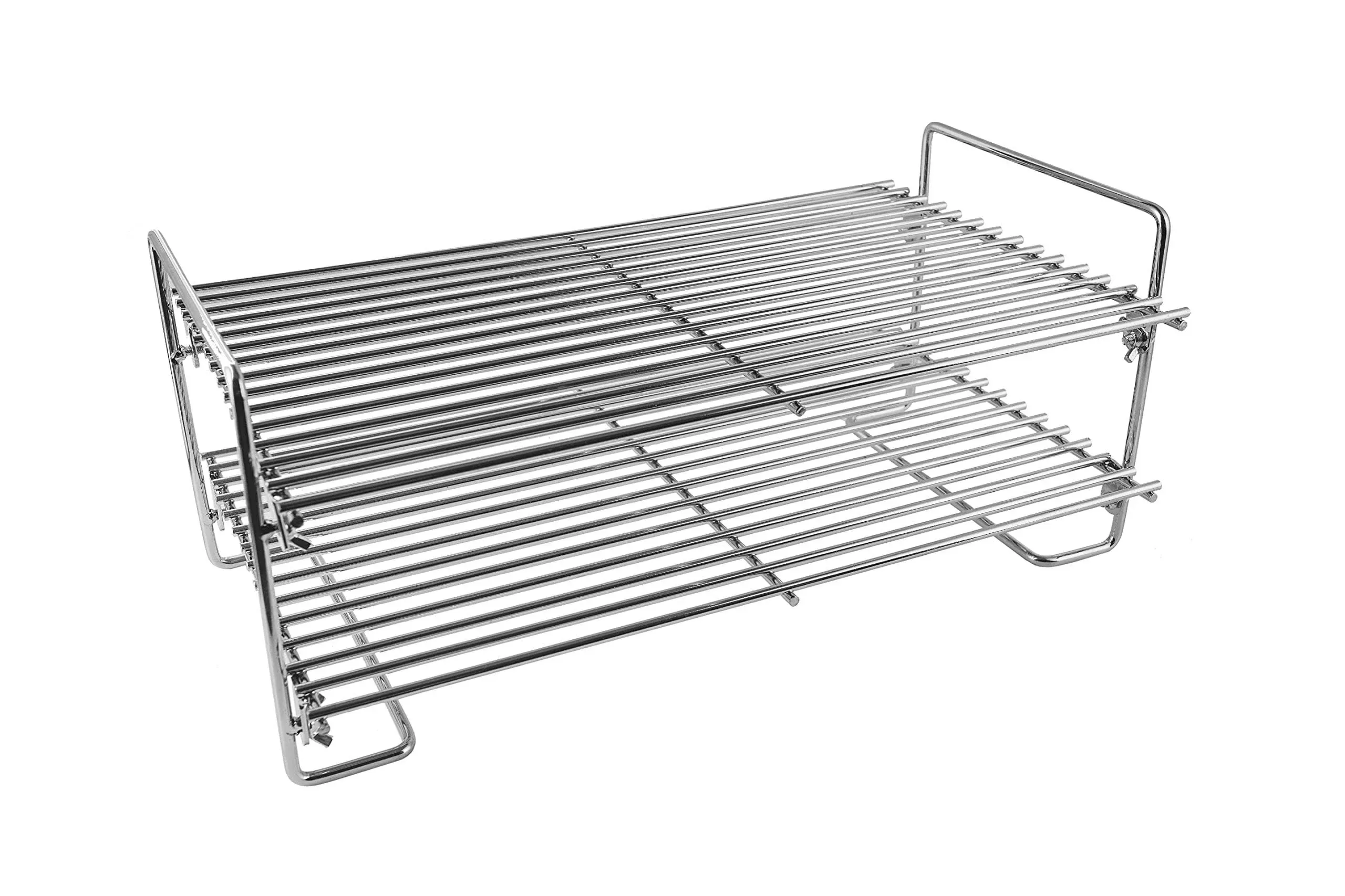 DcYourHome Double Layer Stainless Steel Smoke Shelf/Grill Warming Rack Foldable Multipurpose Jerky Rack for Traeger and Other Wood Pellet Grills & Gas Grills & Grill Grate Accessories