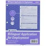 Adams Bilingual Employee Application, 8.5 x 11 Inches, White, 2-Pack (9661ES)