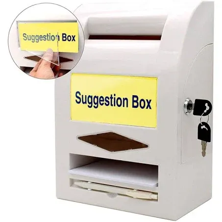 Suggestion Box Donation Box Mail Box Comment Box Locking and Pen for Wall or ...