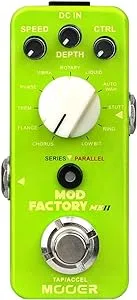 MOOER MOD Factory MKII with 11 Different Modulation Effects, Chorus, Flange, Tremolo, Phase, Low-bit, Ring Modulator, Real-time Tap Tempo, Acceleration Function