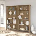 Bush Furniture Salinas Tall 5 Shelf Bookcase Set of 2