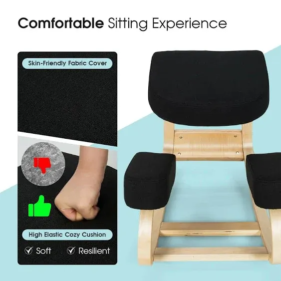 Gymax Ergonomic Kneeling Chair Rocking Stool Upright Posture Office - See Details ...