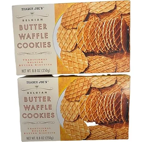 Trader Joe's Belgian Butter Waffle Cookie Crisps - 2 Pack