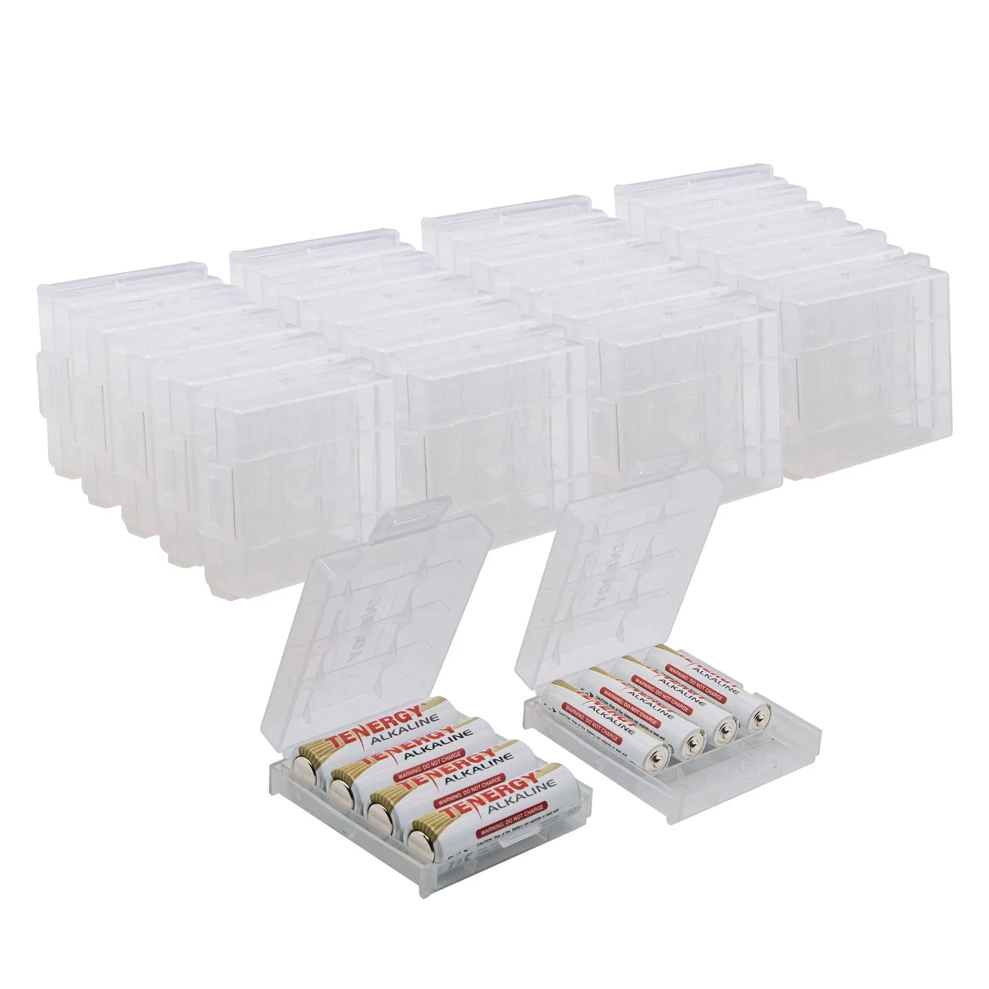 Tenergy 30 Pack Plastic Storage Case for AA/AAA Batteries (Batteries Sold Separately)