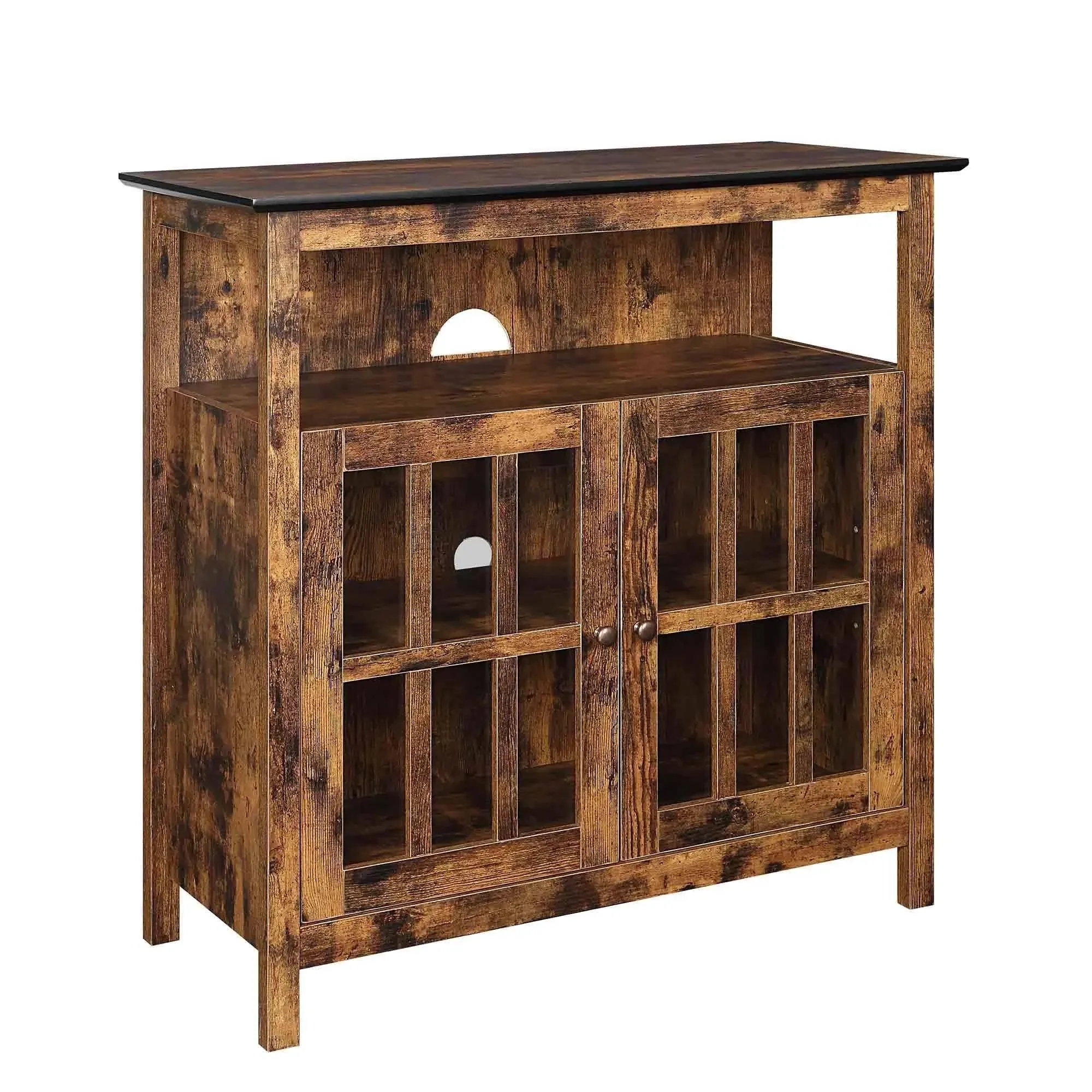 Convenience Concepts Big Sur Highboy TV Stand with Storage Cabinets - Barnwood