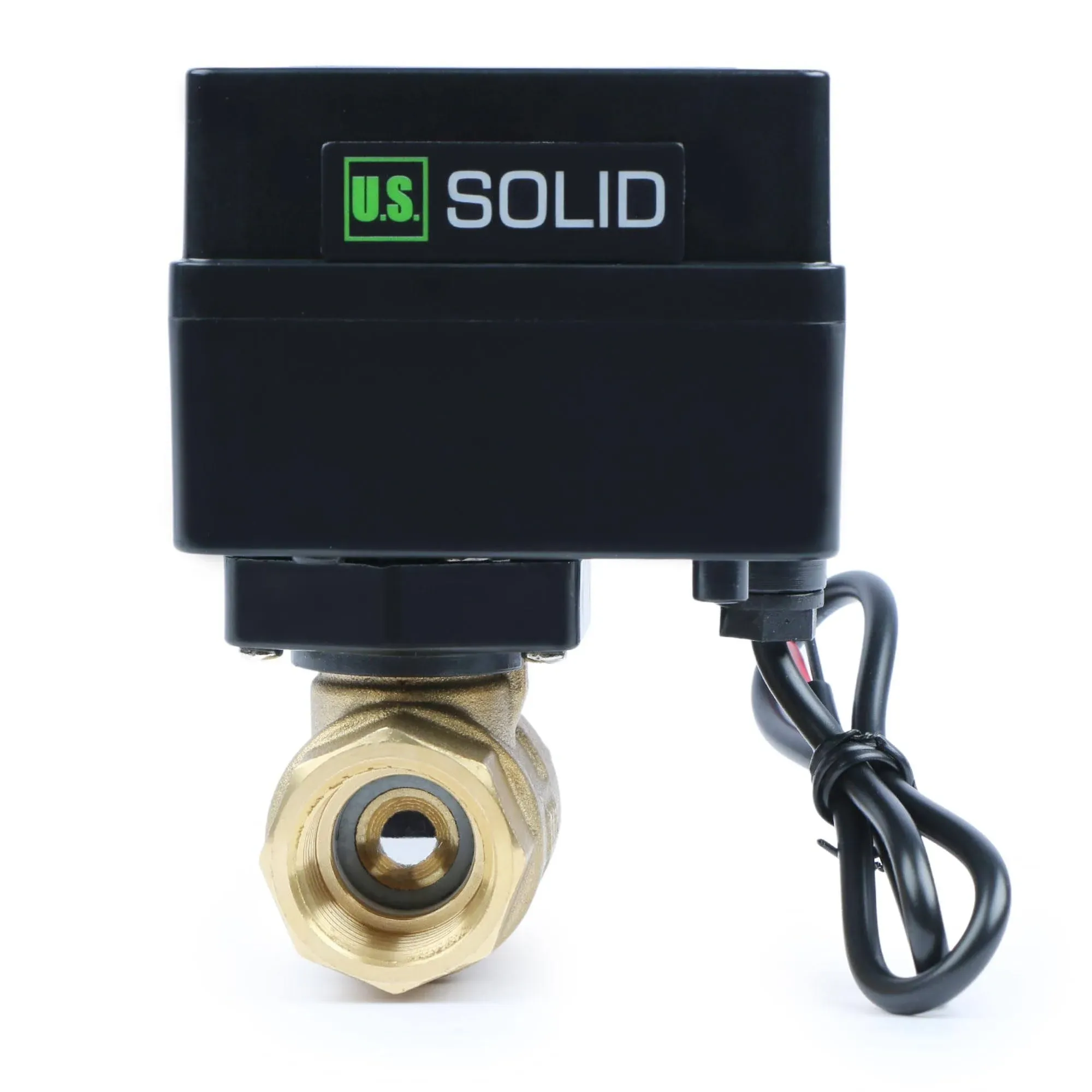 U.S. Solid Motorized Ball Valve with Indicator Lights 1/2 in Brass 9-36V N/C