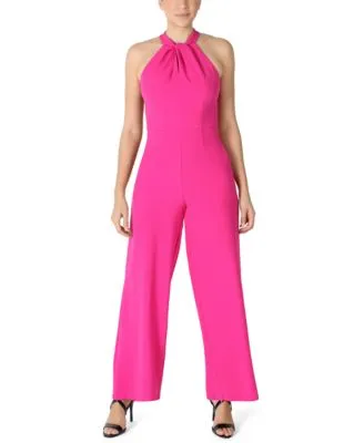 Twist-Front Halter Jumpsuit