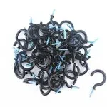 Yueton 50pcs Vinyl Coated Screwin Ceiling Hooks Cup Hooks black