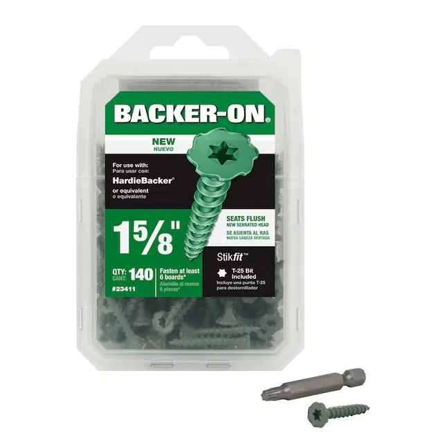 Backer-On #9 x 1-5/8-in Star-Drive Self-drilling Cement Board Screws (140-Count) | 23411