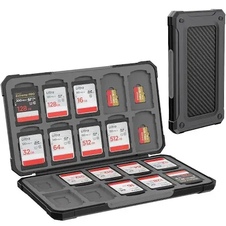 HEIYING Memory Card Case for SD Card and TF Card, Portable SD Card Holder SD SDHC SDXC TF Card Storage with 20 SD Card Slots & 20 Micro SD Card Slots