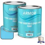 Armorpoxy Industrial Grade, 2 Part Epoxy Pool Paint Satin Light Blue Epoxy Waterproof Pool Paint (2-Gallon) Lowes.com