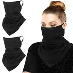 Scarf Mask Bandana with Ear Loops Neck Gaiter Balaclava Dust UV Sun Protection