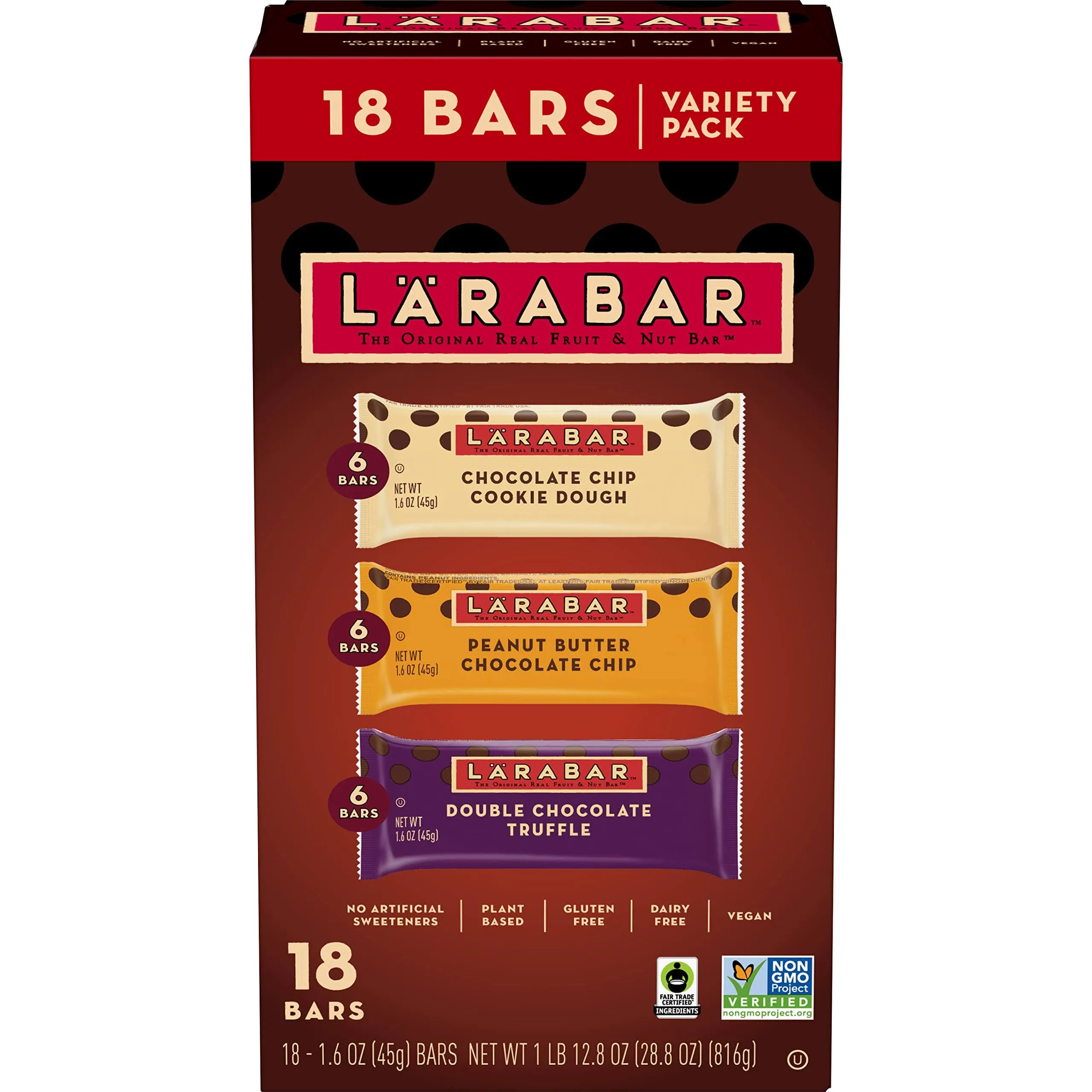 Larabar Fruit & Nut Bar, Variety Pack - 18 pack, 1.6 oz bars