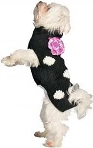 Black Polka Dot Flower Dog Sweater