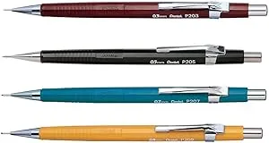 Pentel P200 Series Auto Mechanical Pencil Set of 4-0.3/0.5/0.7/0.9mm