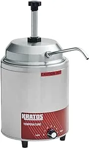 Kratos Commercial Electric Nacho Cheese Dispenser with Pump, 3.5 Quart Capacity. Accepts #10 Cans. Hot Topping Dispenser for Hot Fudge, Caramel, Cheese. 120V, 550 Watts (29M-009)