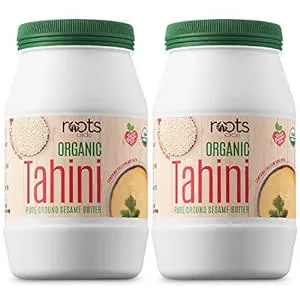 Roots Circle USDA Organic Tahini Paste | 100% Pure Creamy Ground Sesame Seed Paste for Hummus, Tahini Sauce & Dressing | Vegan, Kosher, Non-GMO, Gluten & Peanut-Free, Keto-Friendly | 2 Pack