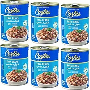 Cortas - Fava Beans 14oz (6 PACK), RTE Cooked Foul Medammas (Original, Plain)