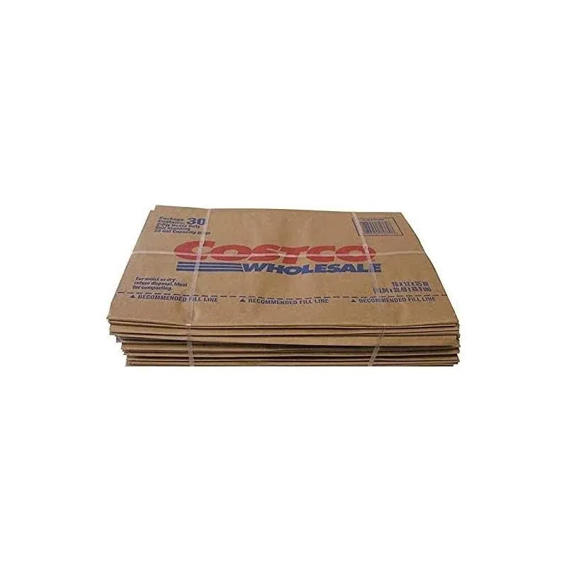 30 Gallon Lawn & Leaf 2-Ply Heavy-Duty Yard Waste Compost Paper Bags, 30 Count