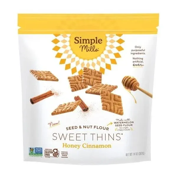 SIMPLE MILLS HONEY CINNN SWEET THINS 14OZ (0.88LBS)