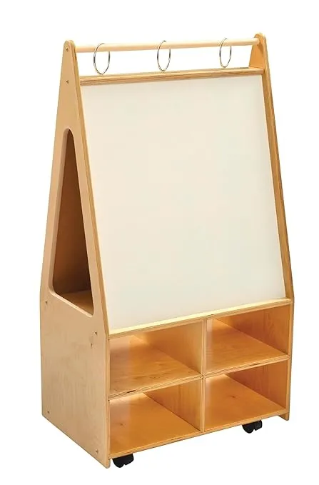 Mobile Magnetic Dry-Erase Easel, Double Sided, 24-3/4 x 16 x 46 Inches