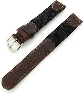 16mm Canvas Nylon Leather Watch Band Swiss Army Style