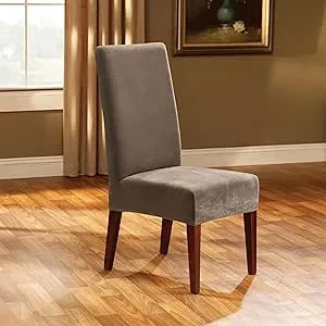 Stretch Pique Short Dining Chair Slipcover - Sure Fit, Taupe