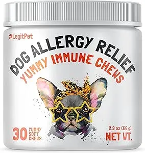 Legitpet Allergy Relief Chews for Dogs & Immune Support with Kelp, Colostrum & Bee Pollen - for Seasonal Allergies + Anti Itch, Skin Hot Spots Soft