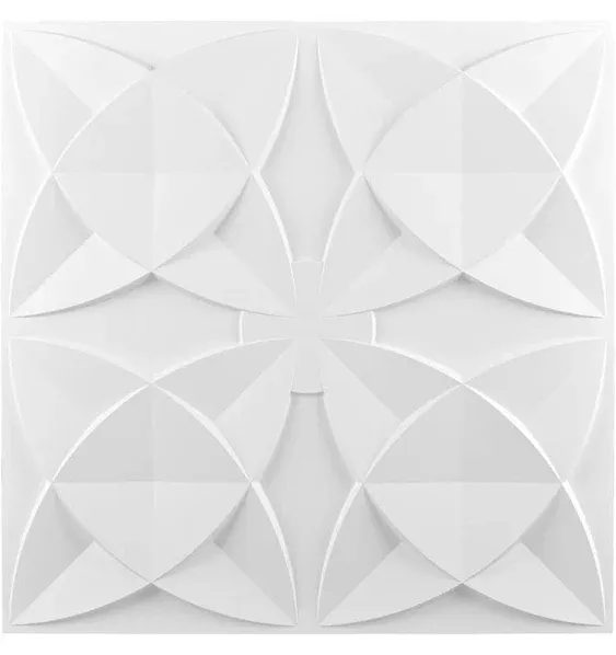 Art3d 2x2 PVC Decorative Suspended Ceiling Tile, Glue-up Ceiling Panel Classic Floral (Pack of 12) - White