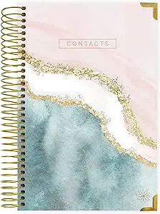 bloom daily planners Hardcover Contacts Address Password Book - Alphabetical Organizer with Tabs - 6” x 8.25" - Daydream Believer