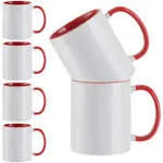 Craft Express 11oz Inner/Handle Color Mug - Red, Sublimation mug, Red Sublimation mug