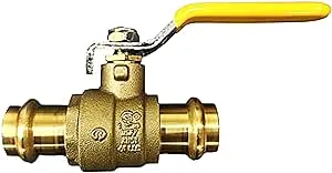 1/2" Propress Brass Ball Valve - Press Shut Off Ball Valve with EPDM O-ring Fit Both End For Pex Tubing - Premium Water Stop Shut Off Tool with 1/2” In. Connections - Pack of 1Q