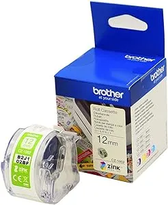 Brother CZ-1002 Zero-Ink Roll Cassette, Continuous Length, 12 mm (W) x 5 m (L), Brother Genuine Supplies, White