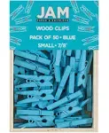 Wood Clip Clothespins In Blue