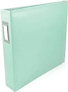 We R Memory Keepers 12x12 Photo Album Mint, Protect Memories and Photos, Soft, Acid-free Leather, Classy Decorative Spine Label, Snag-free Rings, Includes 5 Page Protectors, Scrapbooking, Three Ring