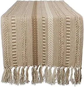 Dii Braided Stripe Table Runner - Stone