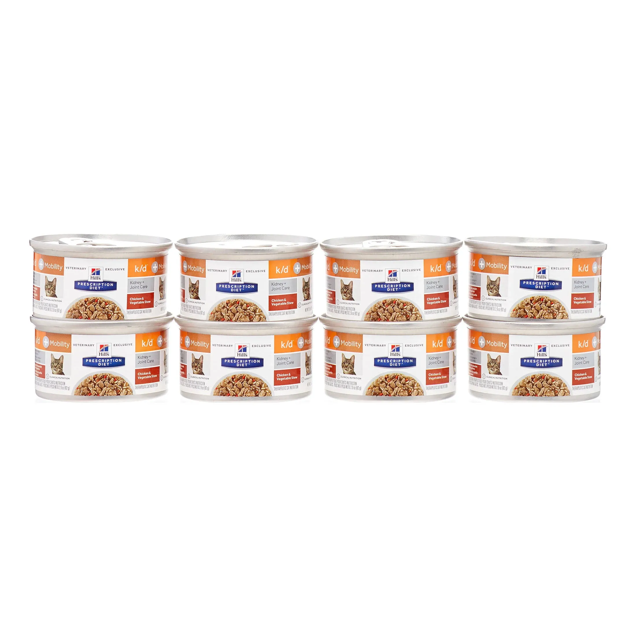 Hill's Prescription Diet k/d Kidney Care + Mobility Flavor Canned Cat Food 2.9 oz, 24-Pack, Chicken & Vegetable Stew Flavor