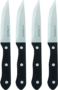 Henckels Steak Knife Set of 4, Stainless Steel, Black