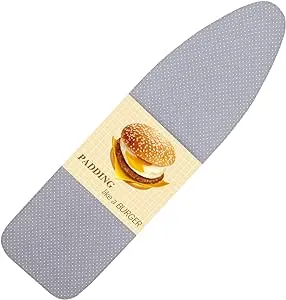 BNDX Ironing Board Cover Standard Size Reflective 4 Layers Thick Padding with 2" Elastic, Stain Resistant & Durable Scorch, 2 Buckle Type Click-to-Close for Smooth Iron/Easy Installation, White Dot